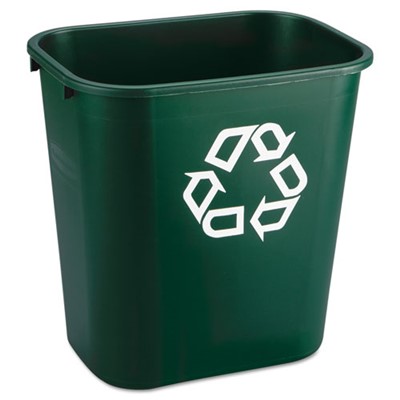 WRC WASTE CAN 281/8 QT GREEN RECYCLE
