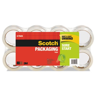 PACKAGING TAPE 3IN CORE CLEAR 8/PACK